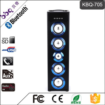 BBQ KBQ-705 45W 5000mAh radio FM active d&#39;antenne en métal au haut-parleur arrière LED
